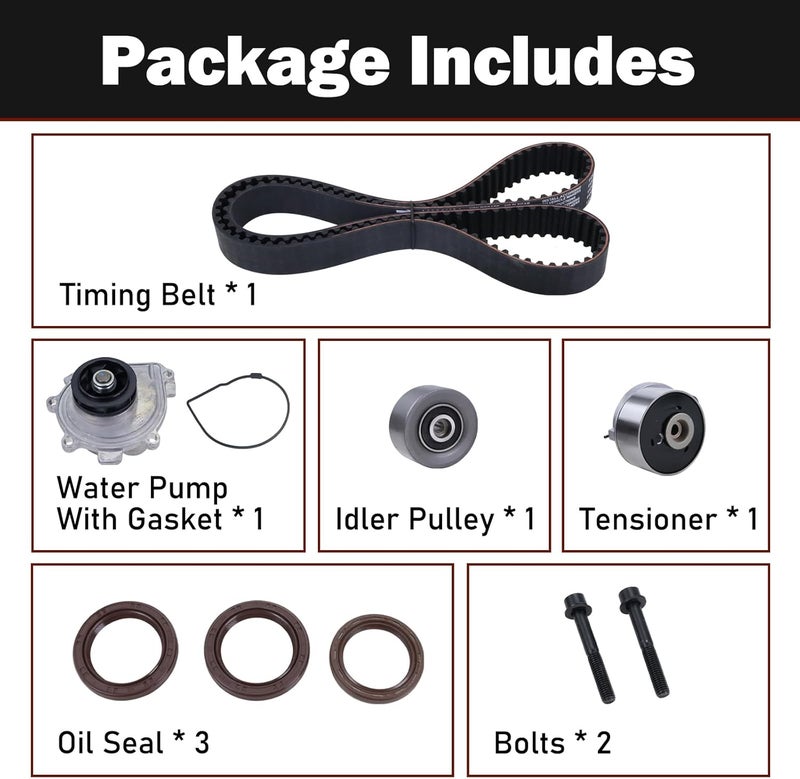 Xiaoyudou Engine Timing Belt Kit with Water Pump Compatible with 2009-2018 Chevrolet Sonic Aveo Aveo5 Cruze Limited, 2009-2010 Pontiac G3 Wave, 2008-2009 Saturn Astra, 2009 Suzuki Swift+ 1.6L 1.8L - Image 3